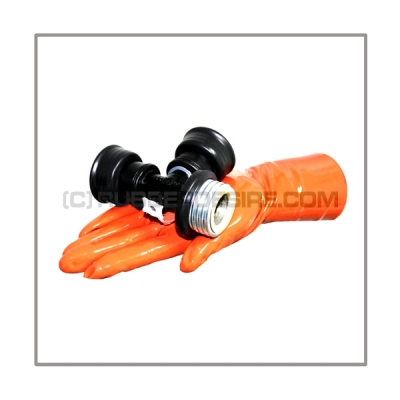 Gasmask-t-joint T-MASK with gasmask-connector-threads 1 x male and 2 x female angled plus a lockable breathing reduction vent